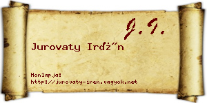 Jurovaty Irén névjegykártya